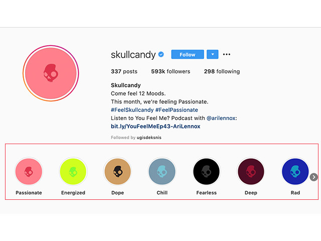 Skullcandy instagram page